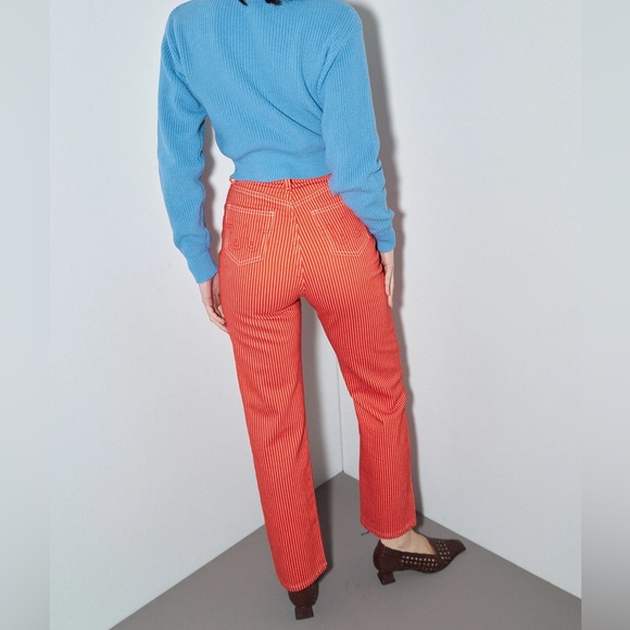 Fashion Brand Company Red Railroad Striped Denim - Picture 9 of 12